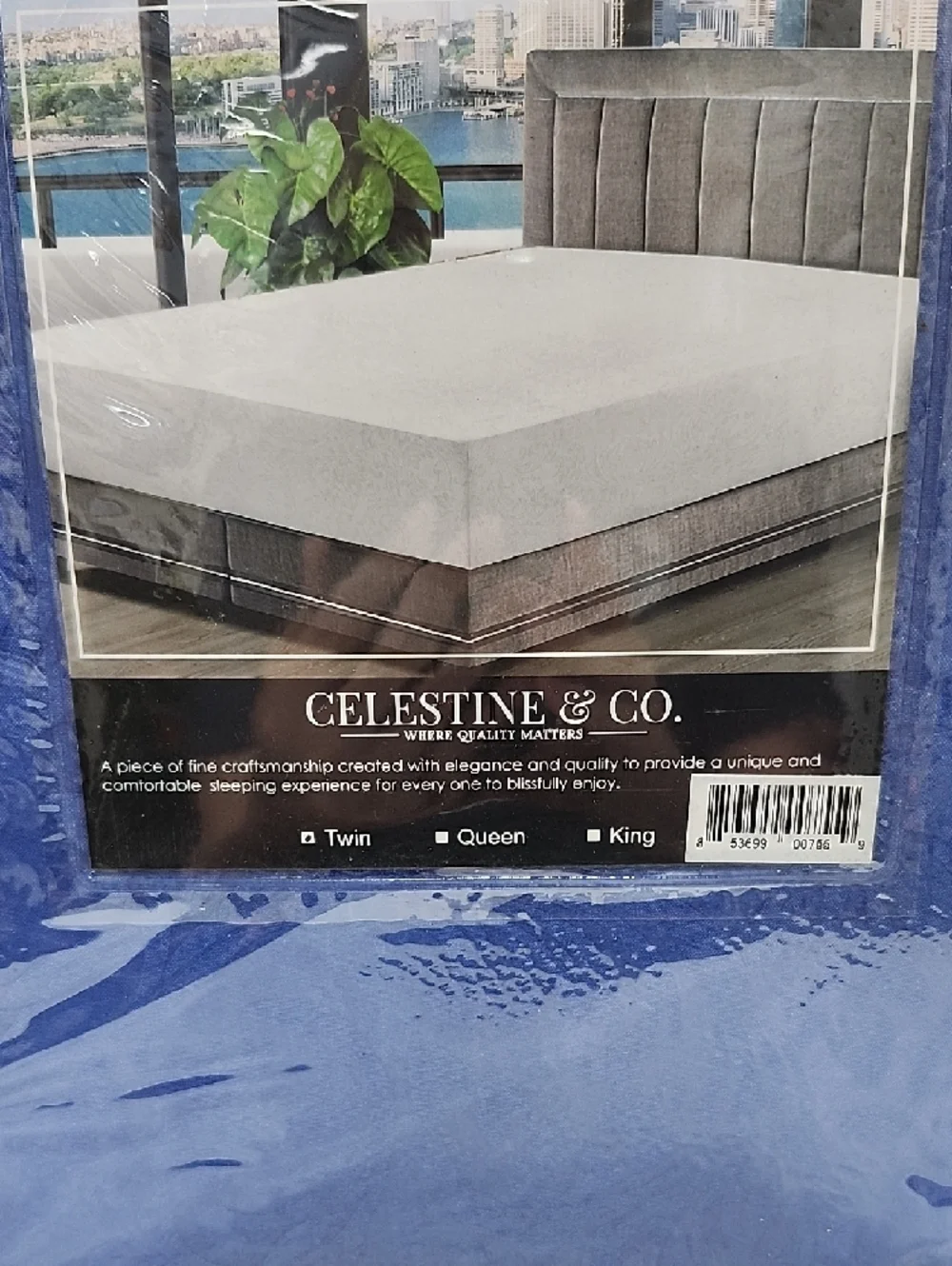 CELESTINE & CO. DEEP BLUE MATTRESS PROTECTOR